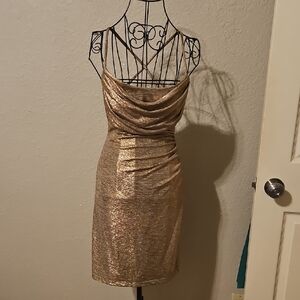 Morgan & Co. Shimmering Gold Mini Dress